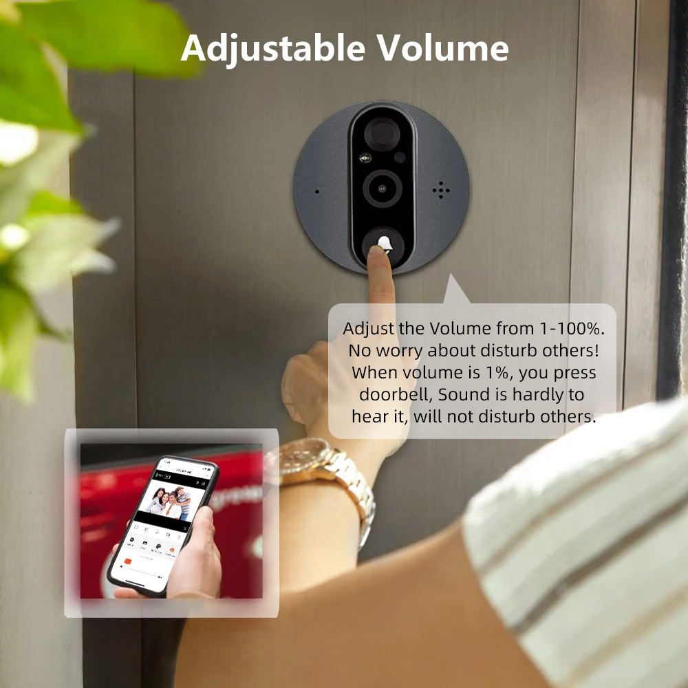 3MP WiFi Smart Tuya Peephole 5 - Smart Doorbell Wired incelemesi ve fiyatı