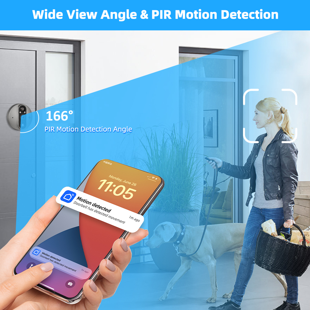 3MP WiFi Smart Tuya Peephole 5 - Smart Doorbell Wired incelemesi ve fiyatı