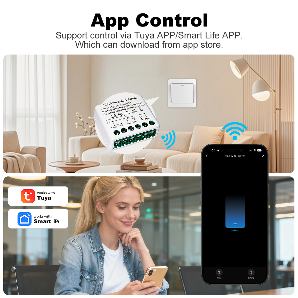 For Tuya WIFI 10A Smart Light  - Home Automation Diy incelemesi ve fiyatı