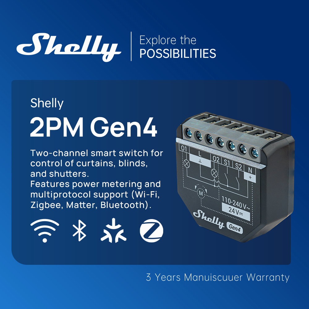 Shelly 2PM Gen4 Zigbee 2 Chann - Shelly Relay Module incelemesi ve fiyatı