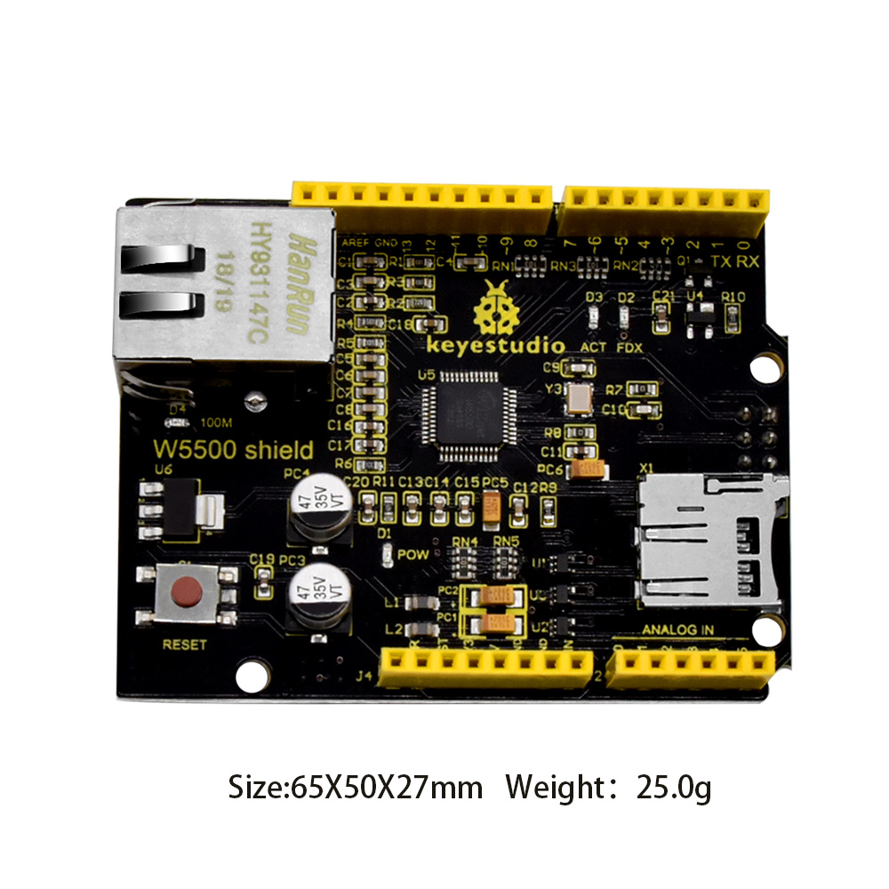 Keyestudio W5500 Ethernet Shie - Ethernet Module W5500 incelemesi ve fiyatı