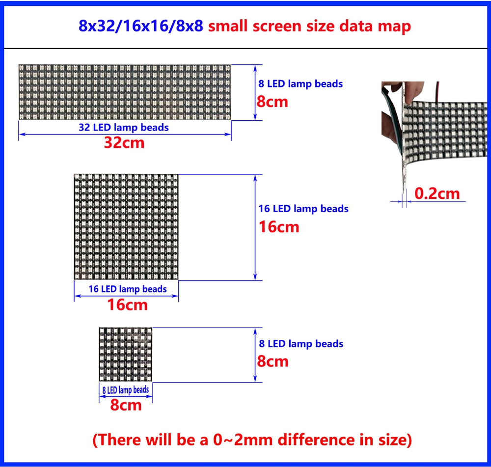 DC5V WS2812B 8*8 16*16 8*32 Fl - Rgb Led Matrix 8X8 incelemesi ve fiyatı