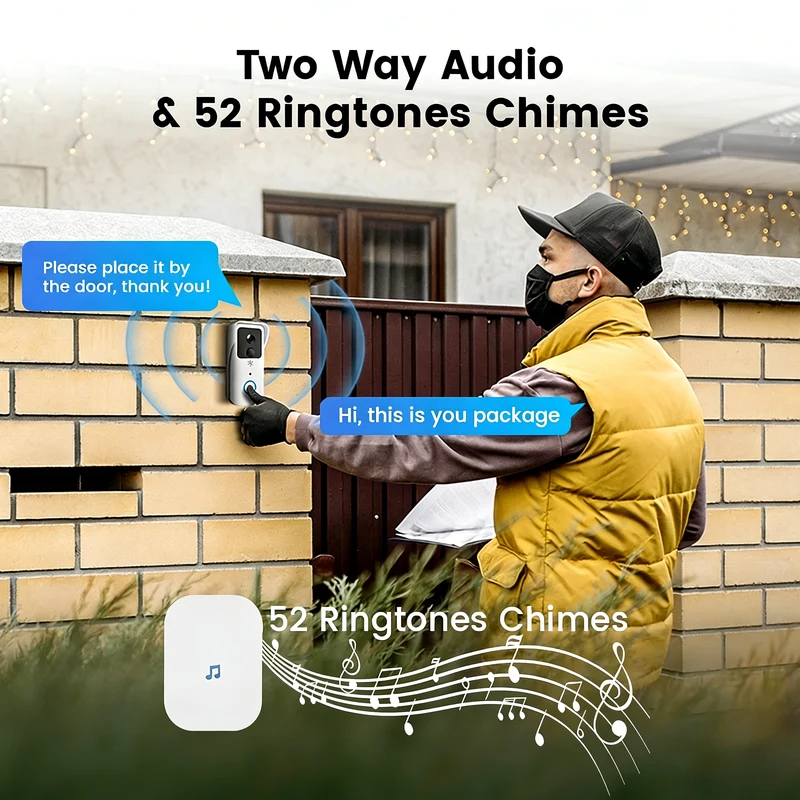 5G/2.4G WiFi Video Doorbell 10 - Smart Doorbell Wired incelemesi ve fiyatı