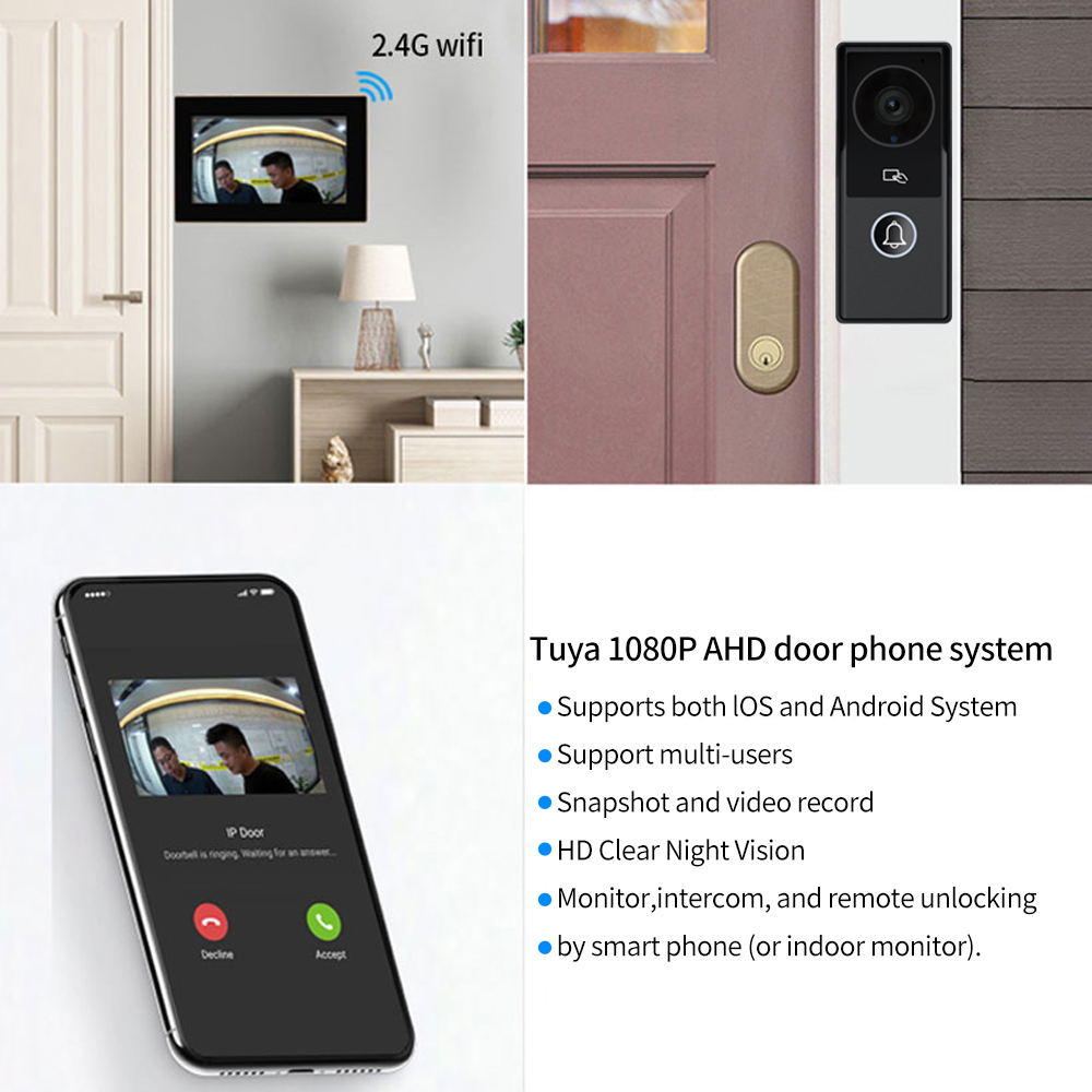7/10 Inch Video Intercom 1080P - Smart Doorbell Wired incelemesi ve fiyatı
